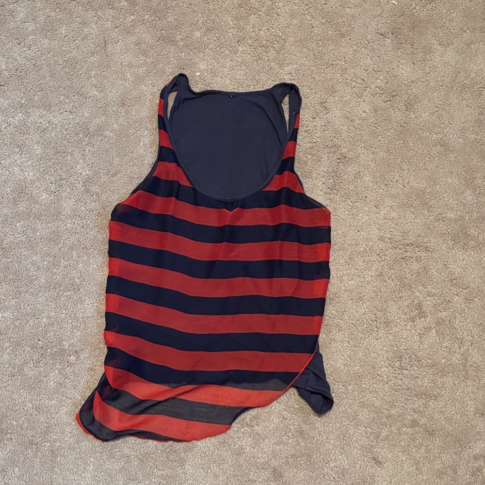 Striped Red and Black Tank Top